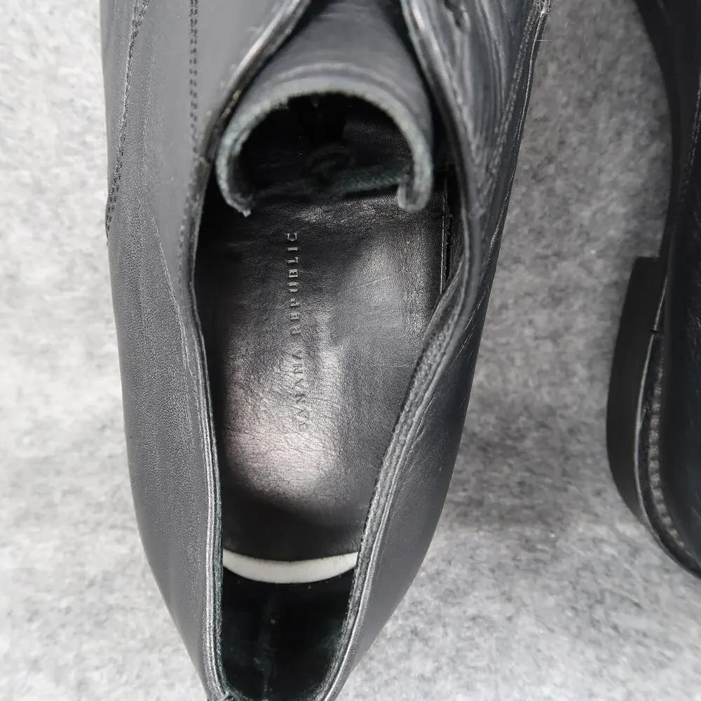 Banana Republic Shoes Mens 9.5 Derby Oxford Black Leather Moc Toe Dress Formal